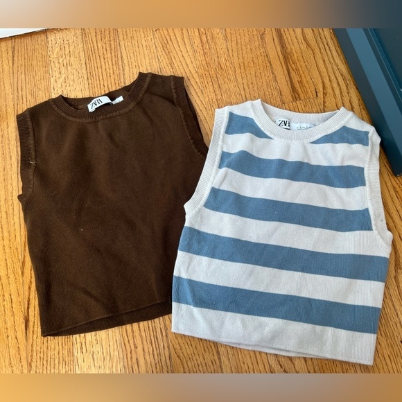 Zara Tops - Zara Bundle of 2 Sleeveless Sweater Crop Knit Tops Size S Y2K 2000s